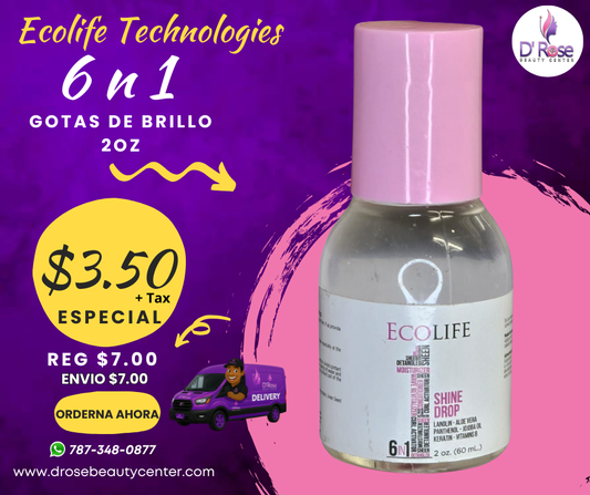 ✨ Ecolife Technologies – Gotas de Brillo 6 en 1 (2 oz)