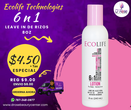 🧴 Ecolife Technologies – Leave-In de Rizos 6 en 1 (8 oz)