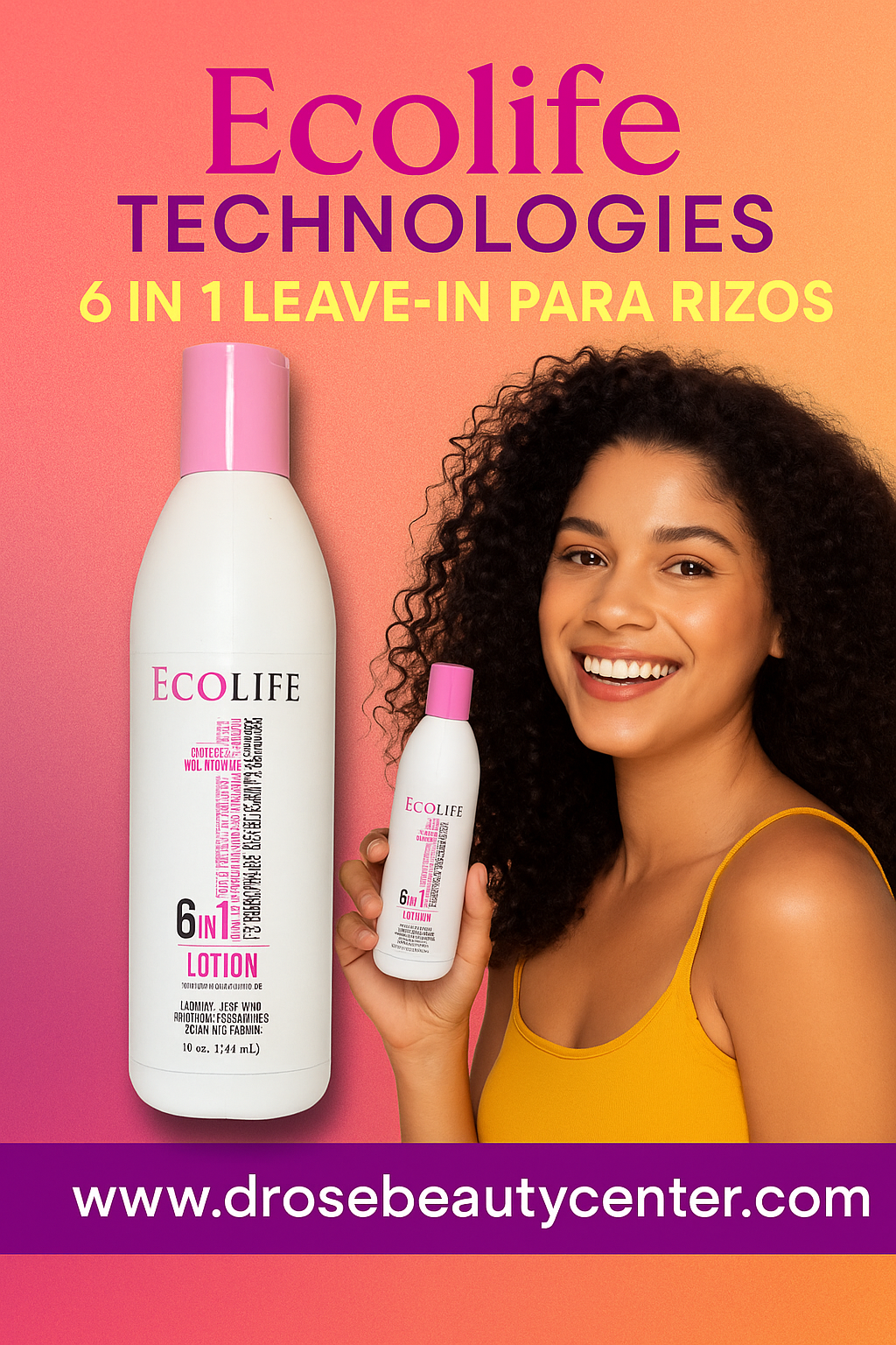 🧴 Ecolife Technologies – Leave-In de Rizos 6 en 1 (8 oz)