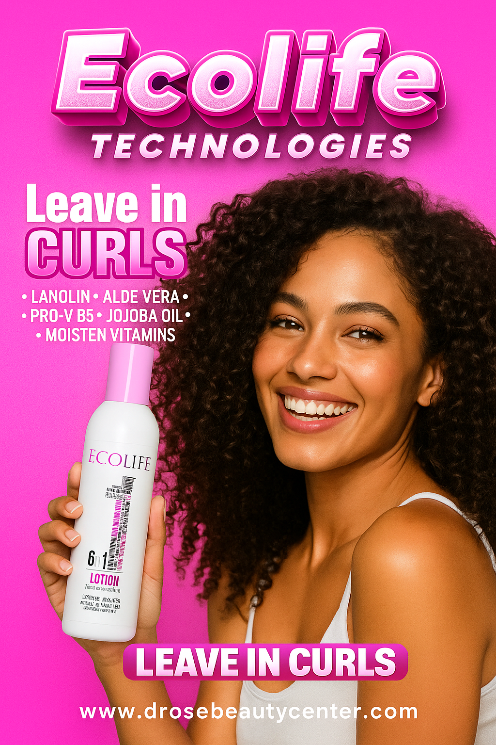 🧴 Ecolife Technologies – Leave-In de Rizos 6 en 1 (8 oz)