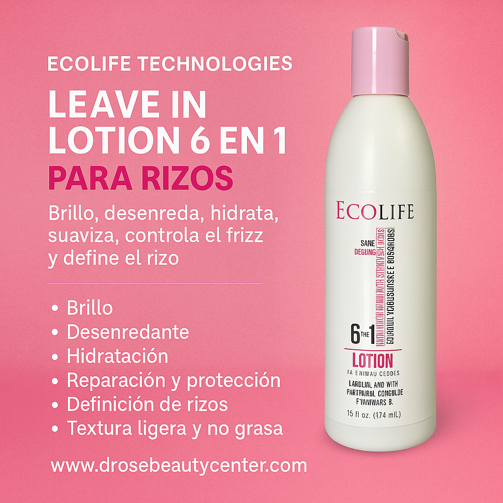 🧴 Ecolife Technologies – Leave-In 6 en 1 para Rizos (16 oz)