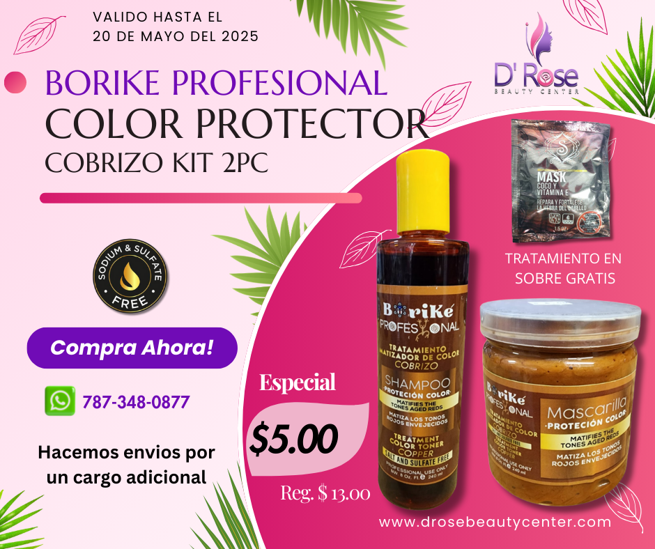 BORIKE PROFESSIONAL COLOR PROTECTOR COPPER KIT DE MANTENIMIENTO 2PC BPCPCK2