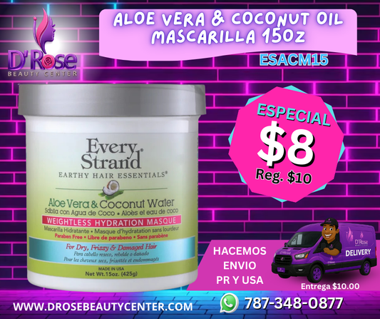 Every Strand – Aloe Vera &amp; Coconut Water Weightless Hydration Masque 15oz (ESACM15)