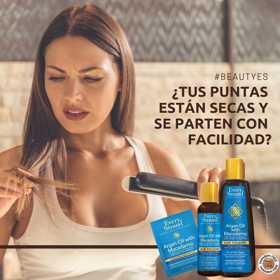 Every Strand Pulidor de Cabello con Aceite de Argán y Macadamia / 6oz (ESAMHP6)