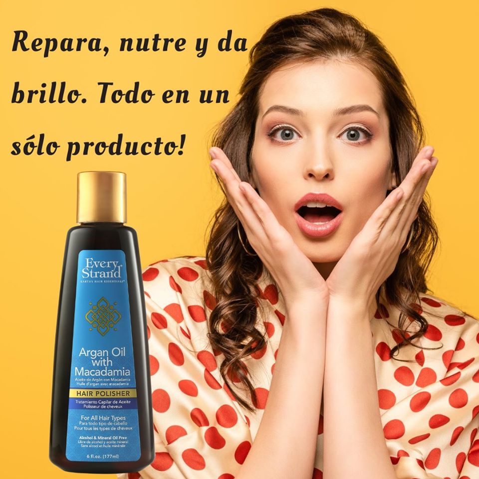 Every Strand Pulidor de Cabello con Aceite de Argán y Macadamia / 6oz (ESAMHP6)