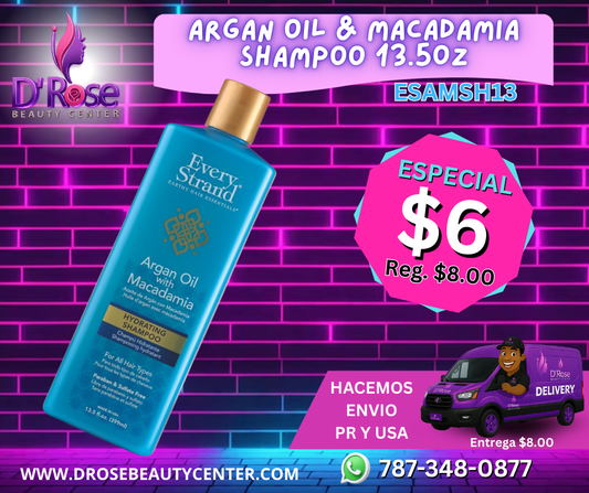 Every Strand Aceite de Argán con Champú Hidratante de Macadamia / 13.5oz (ESAMSH13)