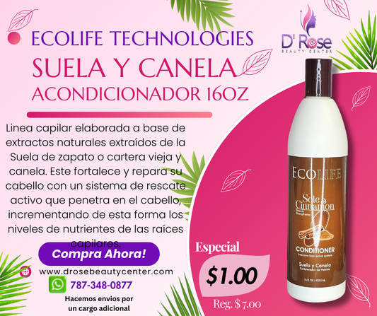 ECOLIFE TECHNOLOGIES SUELA Y CANELA ACONDICIONADOR 16OZ ESCA16