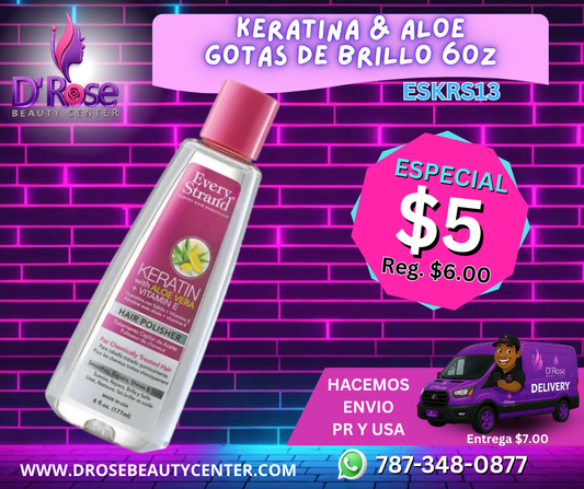 Every Strand Keratina & Aloe Hair Polisher 6oz (ESKHP6)