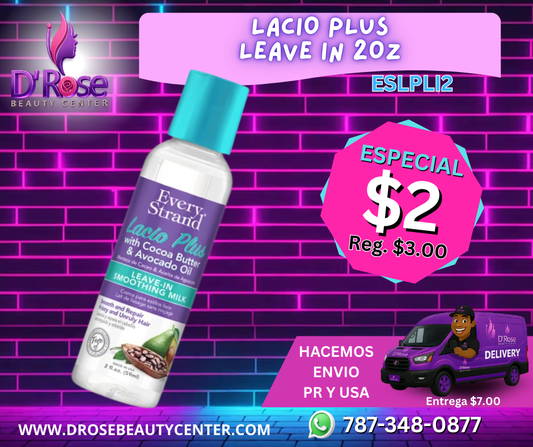 Every Strand Lacio Plus Leave-In con Manteca de Cacao &amp; Aceite de Aguacate / 2oz (ESLPLI2)