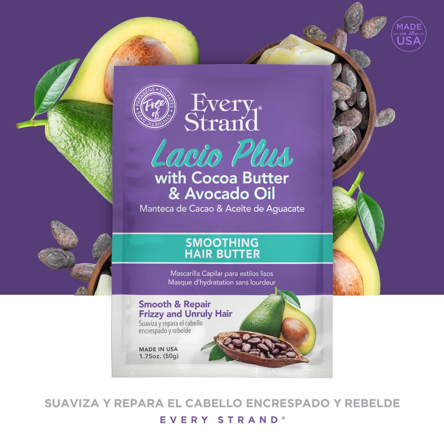 Every Strand Lacio Plus con Cocoa Butter &amp; Avocado Oil – 1.75oz (ESLPSHB1)