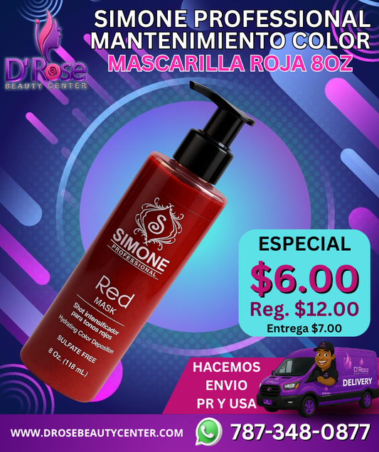 🔴 SIMONE PROFESSIONAL RED MASCARILLA 8oz