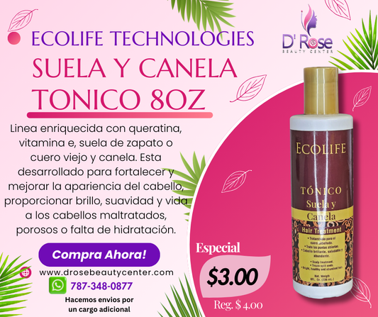 ECOLIFE TECHNOLOGIES TONICO DE SUELA Y CANELA 8OZ ESZ8