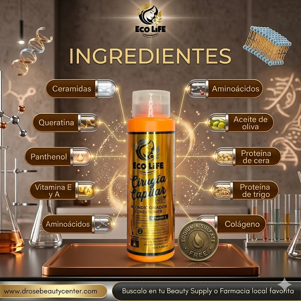 ECOLIFE TECHNOLOGIES Cirugía Capilar Acondicionador 16 oz