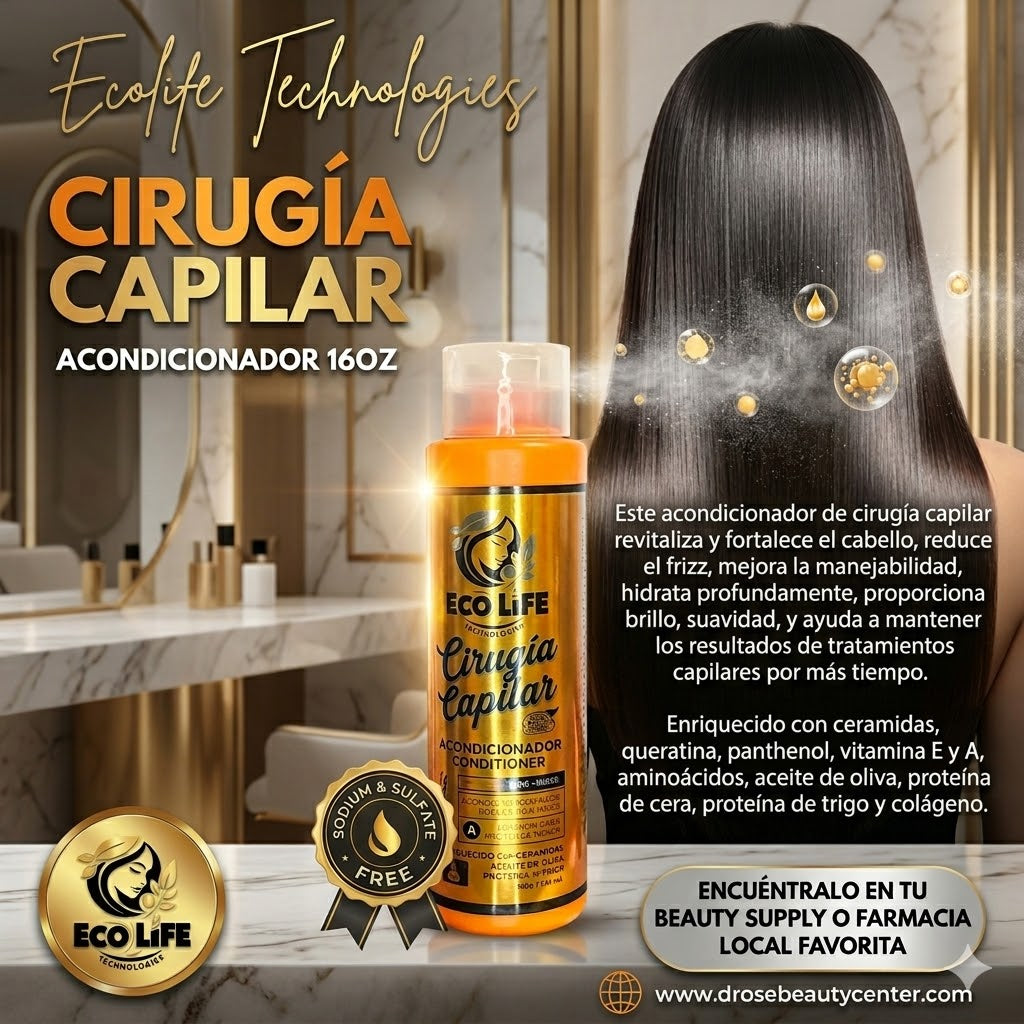 ECOLIFE TECHNOLOGIES Cirugía Capilar Acondicionador 16 oz