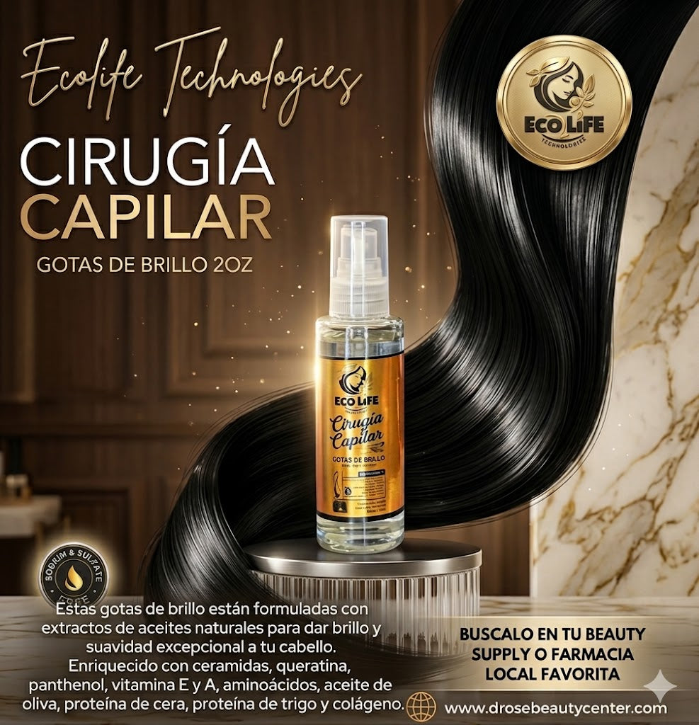 ECOLIFE TECHNOLOGIES Cirugía Capilar Gotas de Brillo 2 oz