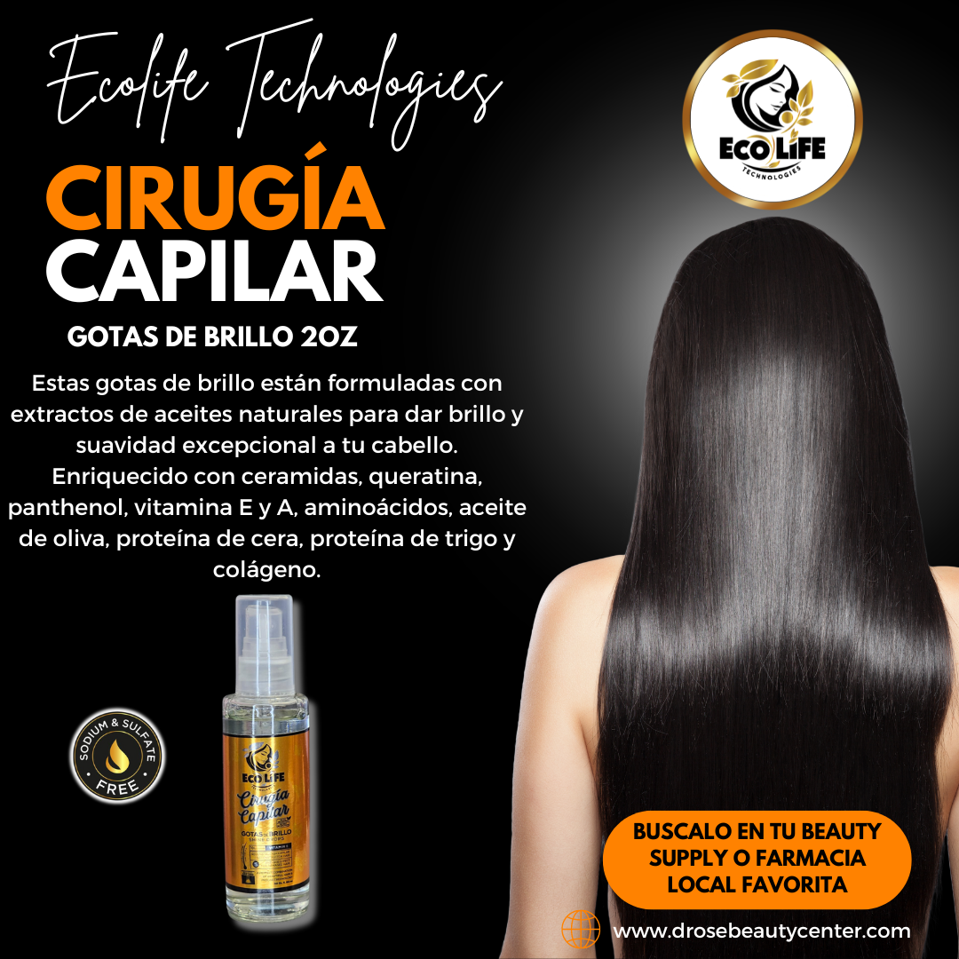 🌟 ECOLIFE TECHNOLOGIES – CIRUGÍA CAPILAR GOTAS DE BRILLO 2oz
