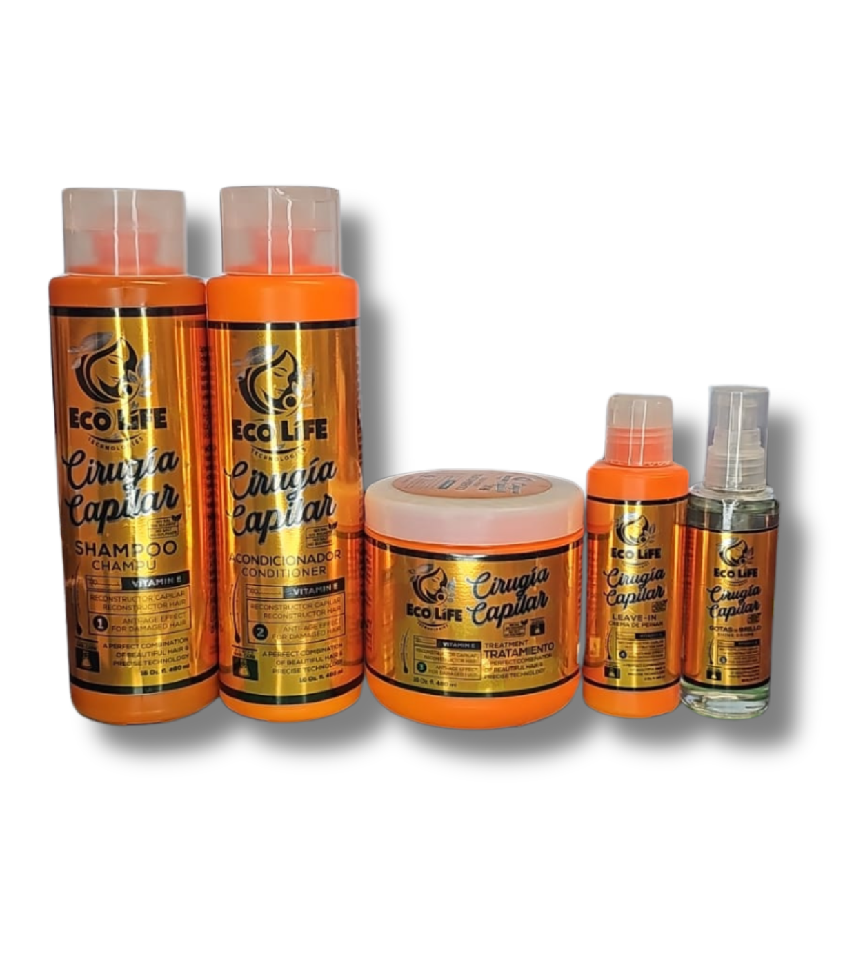 🧡 ECOLIFE TECHNOLOGIES CIRUGÍA CAPILAR – KIT MANTENIMIENTO 5 PIEZAS