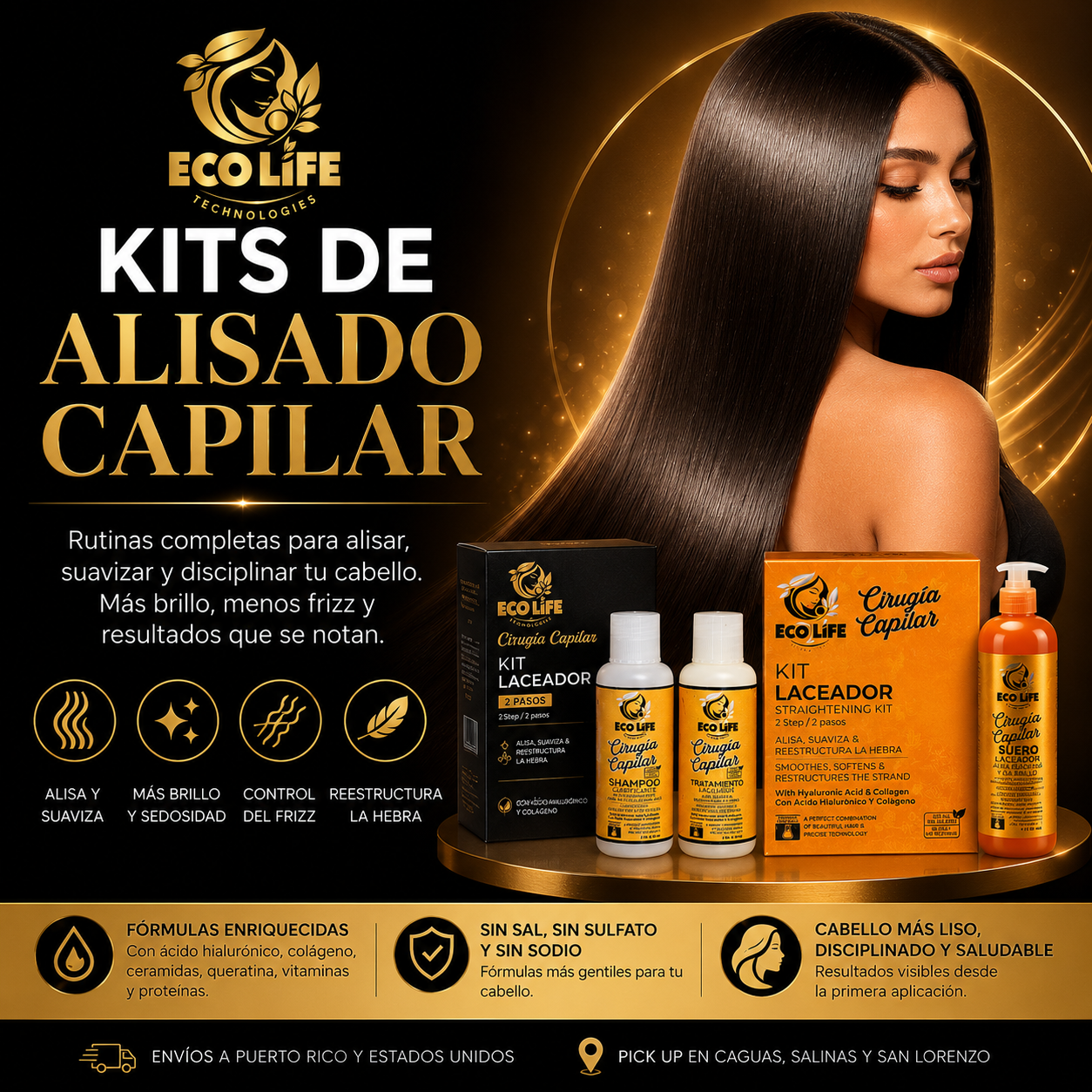 ECOLIFE TECHNOLOGIES Cirugía Capilar Kit Laceador 2 oz 2 Pasos