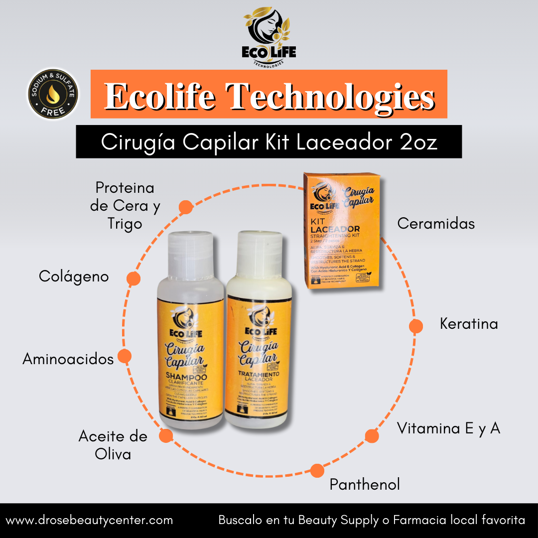 🧡 ECOLIFE TECHNOLOGIES – CIRUGÍA CAPILAR KIT LACEADOR 2oz