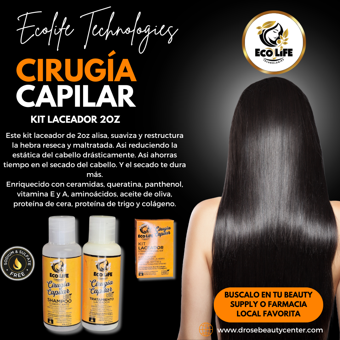 🧡 ECOLIFE TECHNOLOGIES – CIRUGÍA CAPILAR KIT LACEADOR 2oz