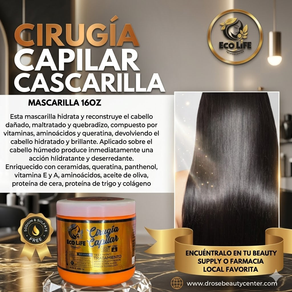 ECOLIFE TECHNOLOGIES Cirugía Capilar Mascarilla 16 oz