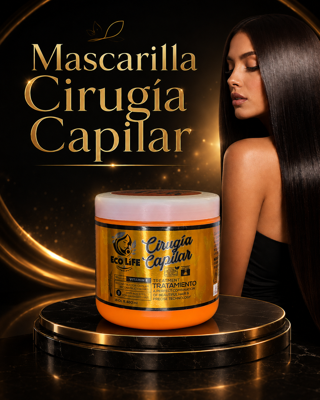 ECOLIFE TECHNOLOGIES Cirugía Capilar Mascarilla 16 oz