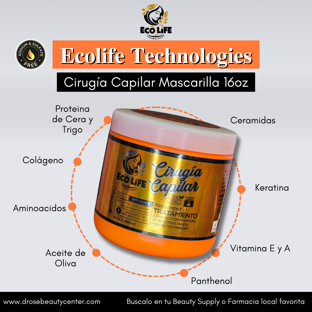 💛 ECOLIFE TECHNOLOGIES – CIRUGÍA CAPILAR MASCARILLA 16oz