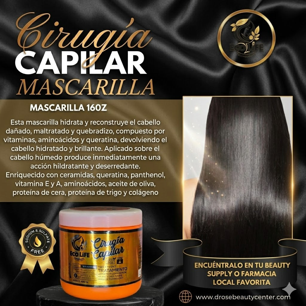 ECOLIFE TECHNOLOGIES Cirugía Capilar Mascarilla 16 oz