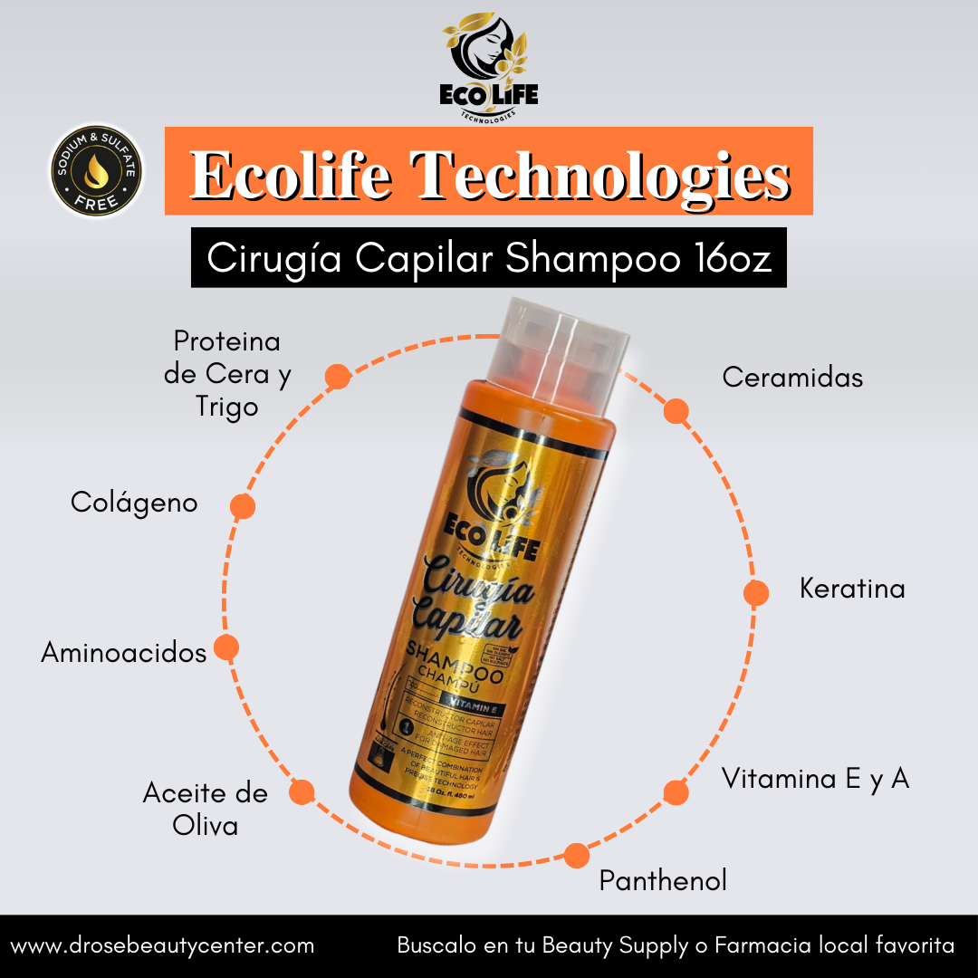 💛ECOLIFE TECHNOLOGIES – CIRUGÍA CAPILAR SHAMPOO 16oz