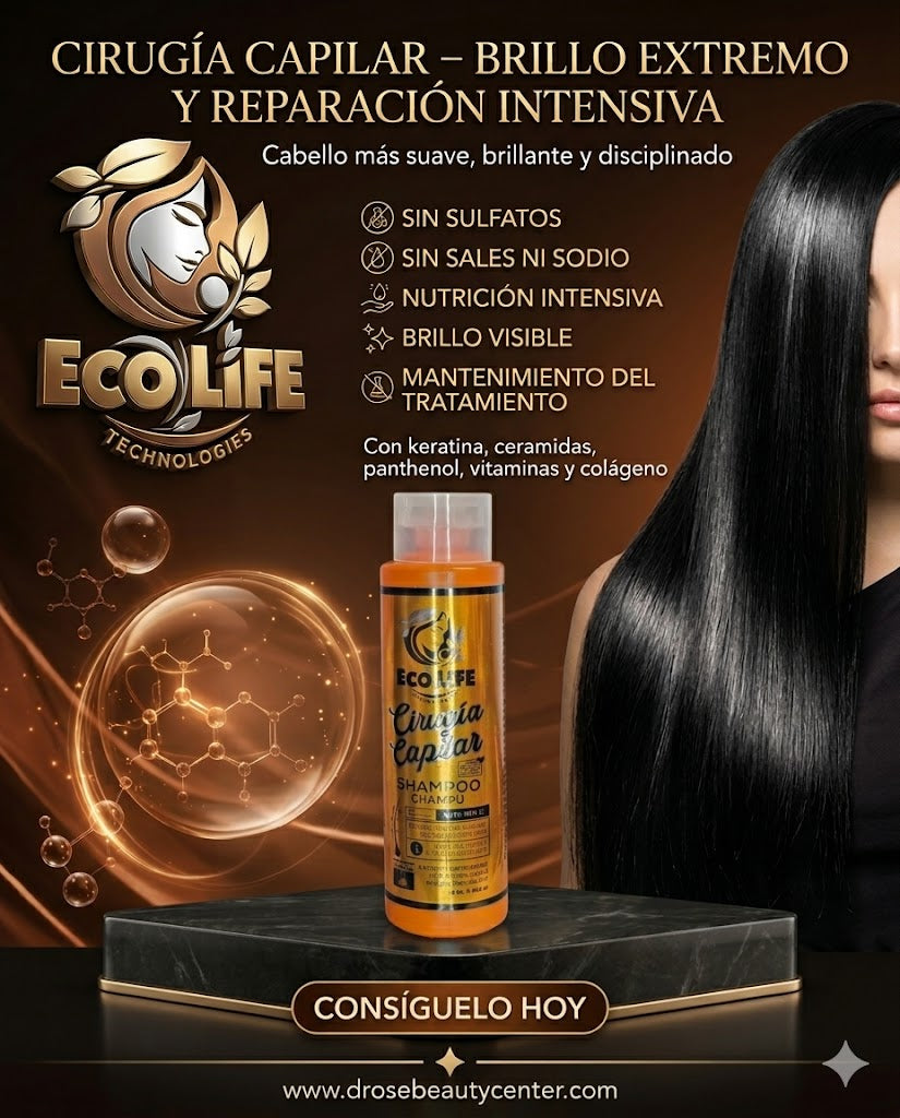 ECOLIFE TECHNOLOGIES Cirugía Capilar Shampoo 16 oz