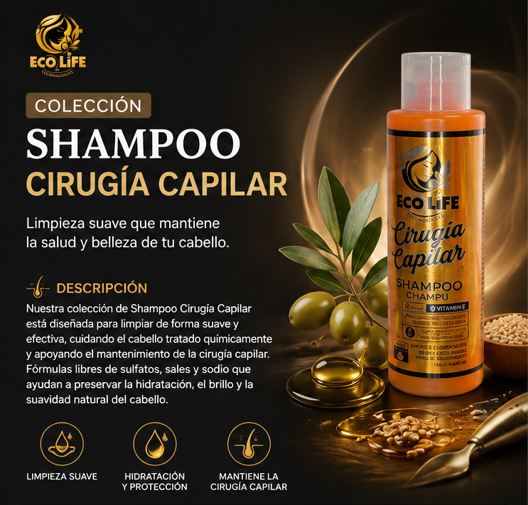 ECOLIFE TECHNOLOGIES Cirugía Capilar Shampoo 16 oz