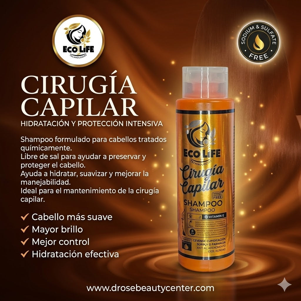 ECOLIFE TECHNOLOGIES Cirugía Capilar Shampoo 16 oz