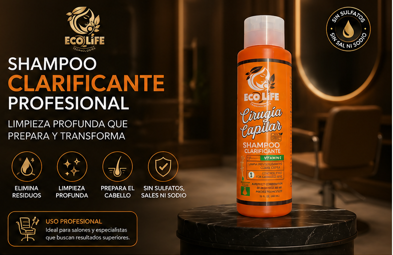 ECOLIFE TECHNOLOGIES Cirugía Capilar Shampoo Clarificante 16 oz