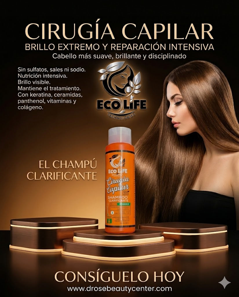 ECOLIFE TECHNOLOGIES Cirugía Capilar Shampoo Clarificante 16 oz