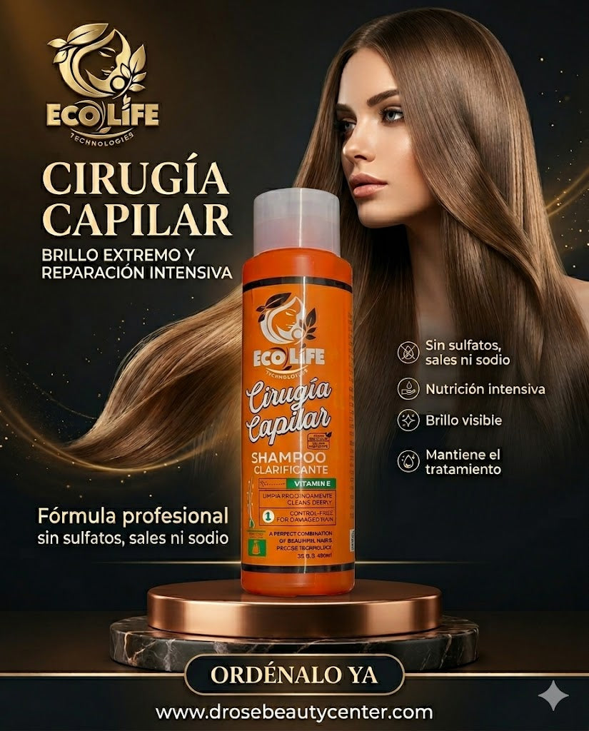 ECOLIFE TECHNOLOGIES Cirugía Capilar Shampoo Clarificante 16 oz