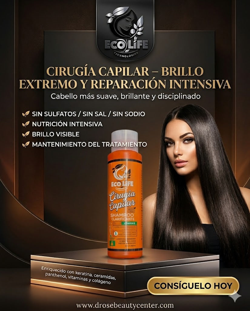 ECOLIFE TECHNOLOGIES Cirugía Capilar Shampoo Clarificante 16 oz