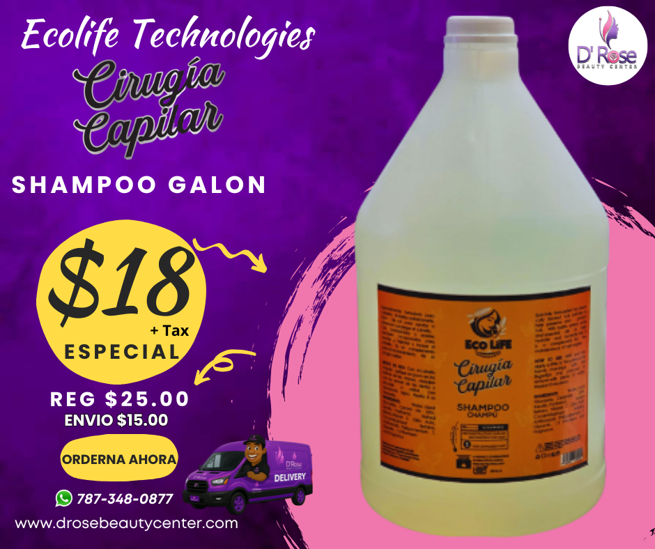 💛 ECOLIFE TECHNOLOGIES – CIRUGÍA CAPILAR SHAMPOO GALÓN