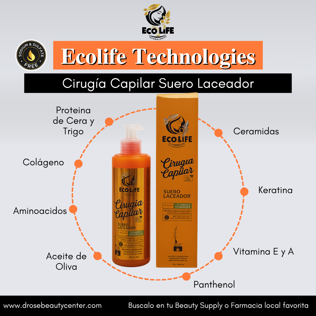 🧡 ECOLIFE TECHNOLOGIES – CIRUGÍA CAPILAR SUERO LACEADOR 8oz