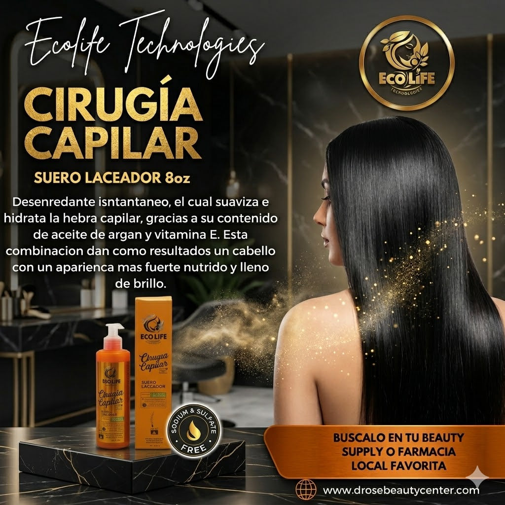 ECOLIFE TECHNOLOGIES Cirugía Capilar Suero Laceador 8 oz