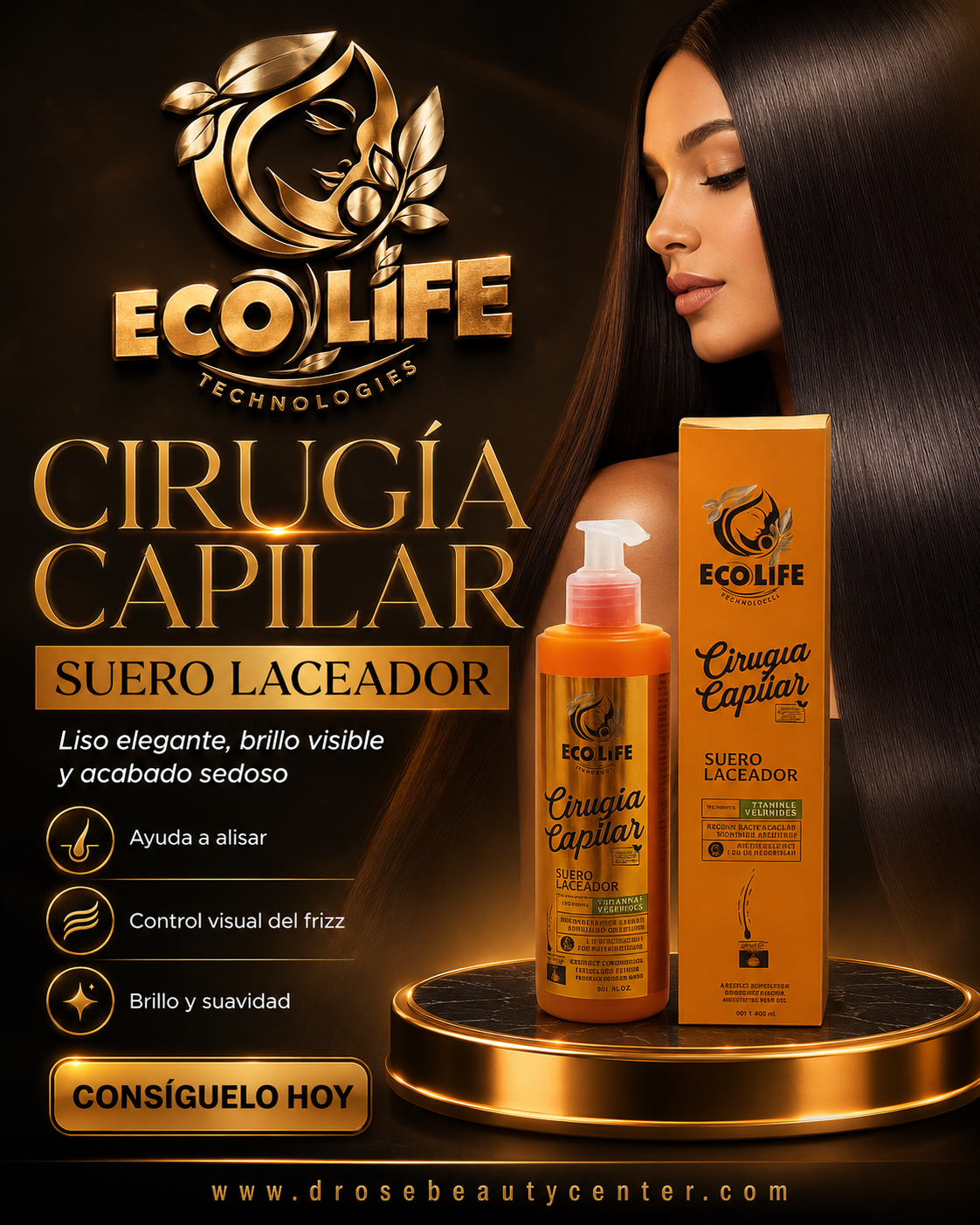 ECOLIFE TECHNOLOGIES Cirugía Capilar Suero Laceador 8 oz