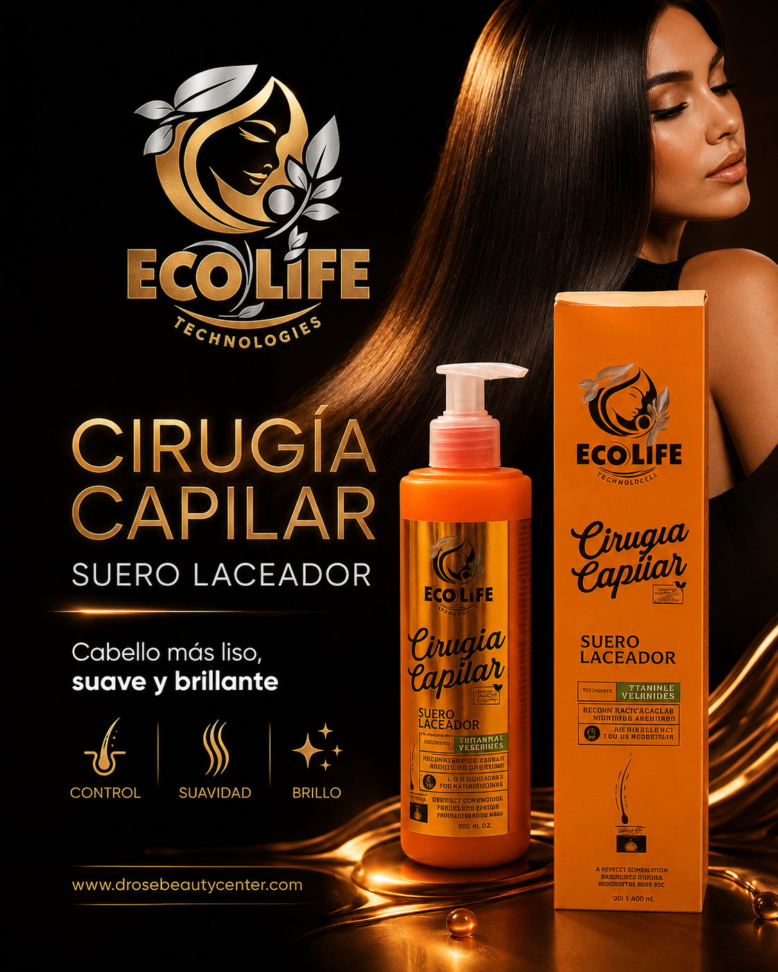 ECOLIFE TECHNOLOGIES Cirugía Capilar Suero Laceador 8 oz