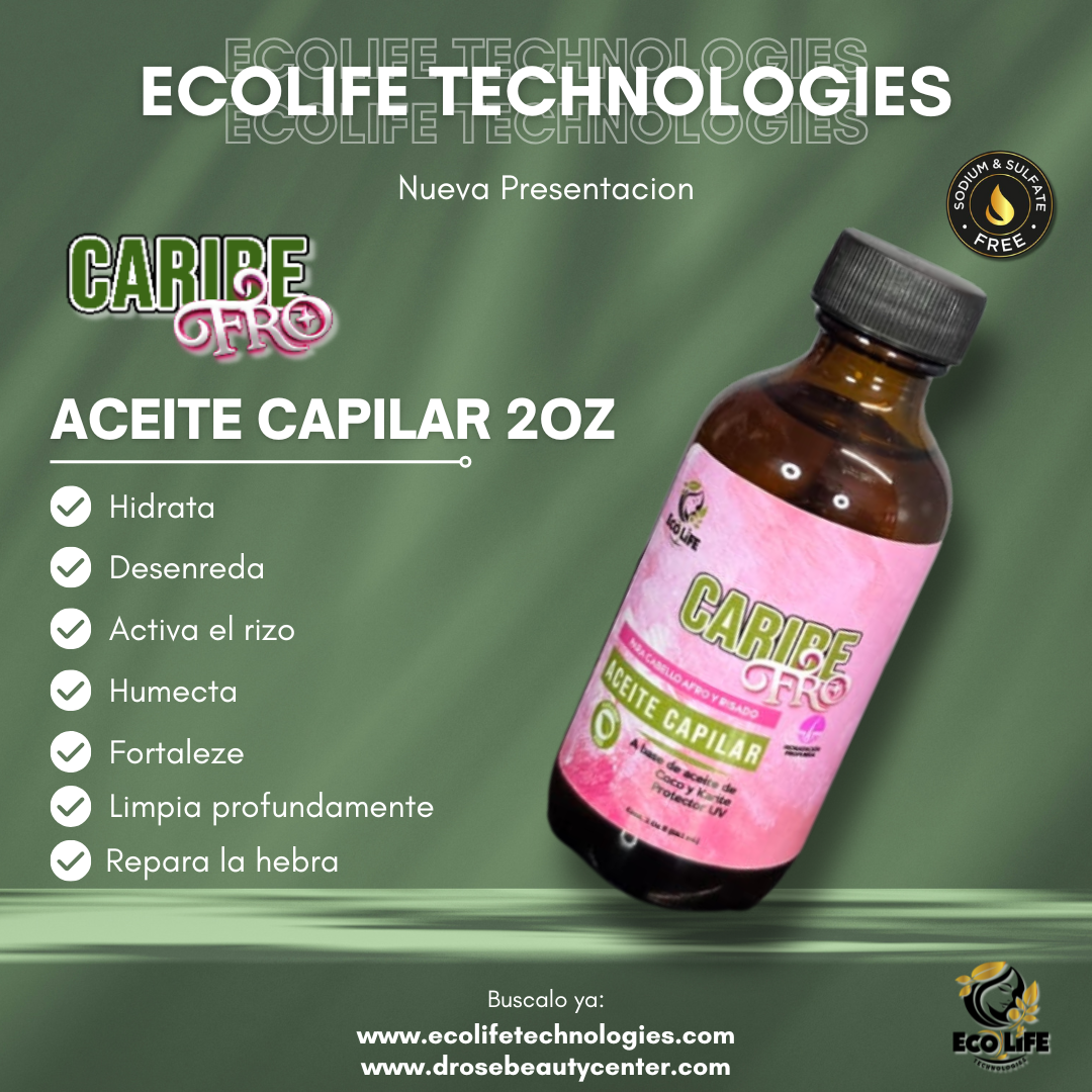 🧴 ECOLIFE TECHNOLOGIES – CARIBE FRO ACEITE CAPILAR 2oz