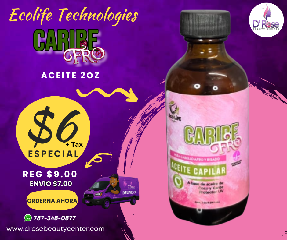 🧴 ECOLIFE TECHNOLOGIES – CARIBE FRO ACEITE CAPILAR 2oz