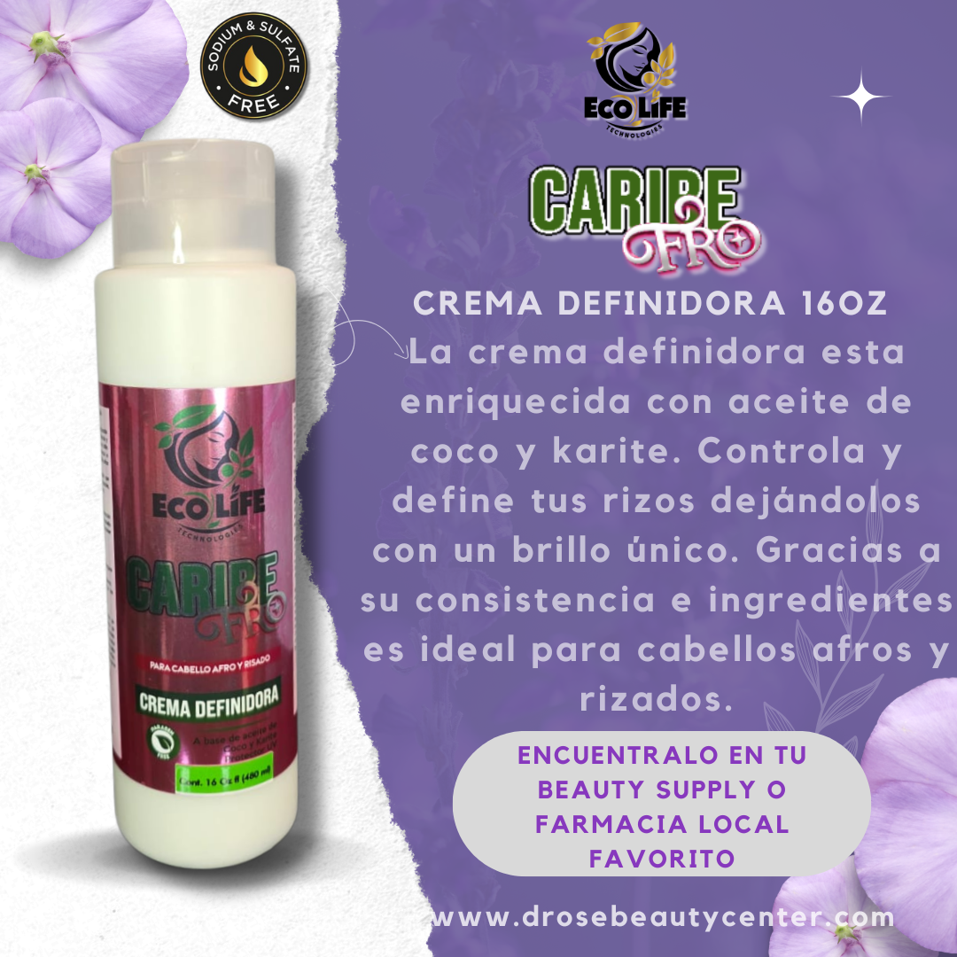 ✨ ECOLIFE TECHNOLOGIES – CARIBE FRO CREMA DEFINIDORA 16oz (ETCFCD16)