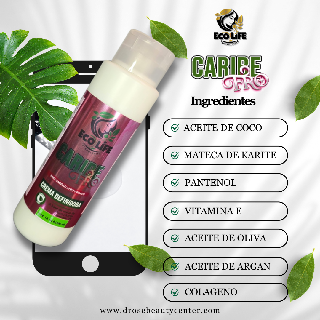 ✨ ECOLIFE TECHNOLOGIES – CARIBE FRO CREMA DEFINIDORA 16oz (ETCFCD16)