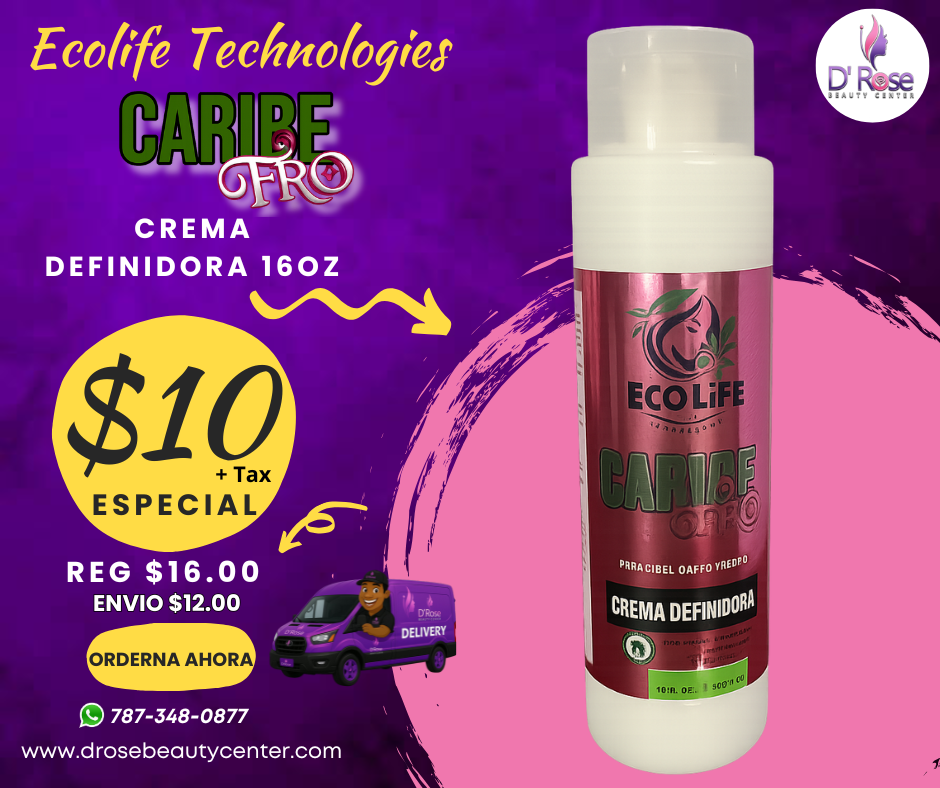 ✨ ECOLIFE TECHNOLOGIES – CARIBE FRO CREMA DEFINIDORA 16oz (ETCFCD16)