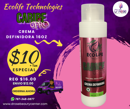 ✨ ECOLIFE TECHNOLOGIES – CARIBE FRO CREMA DEFINIDORA 16oz (ETCFCD16)