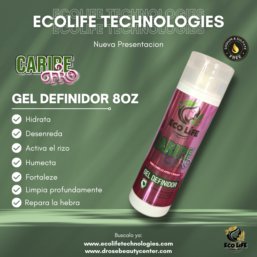 🌴 ECOLIFE TECHNOLOGIES – CARIBE FRO GEL DEFINIDOR 8oz (ETCFG8)