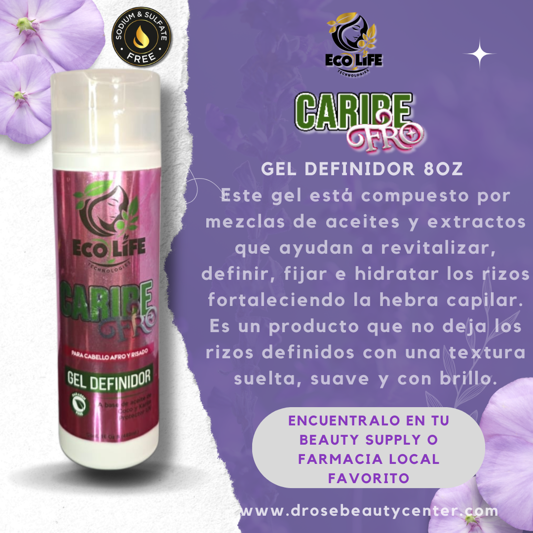 🌴 ECOLIFE TECHNOLOGIES – CARIBE FRO GEL DEFINIDOR 8oz (ETCFG8)