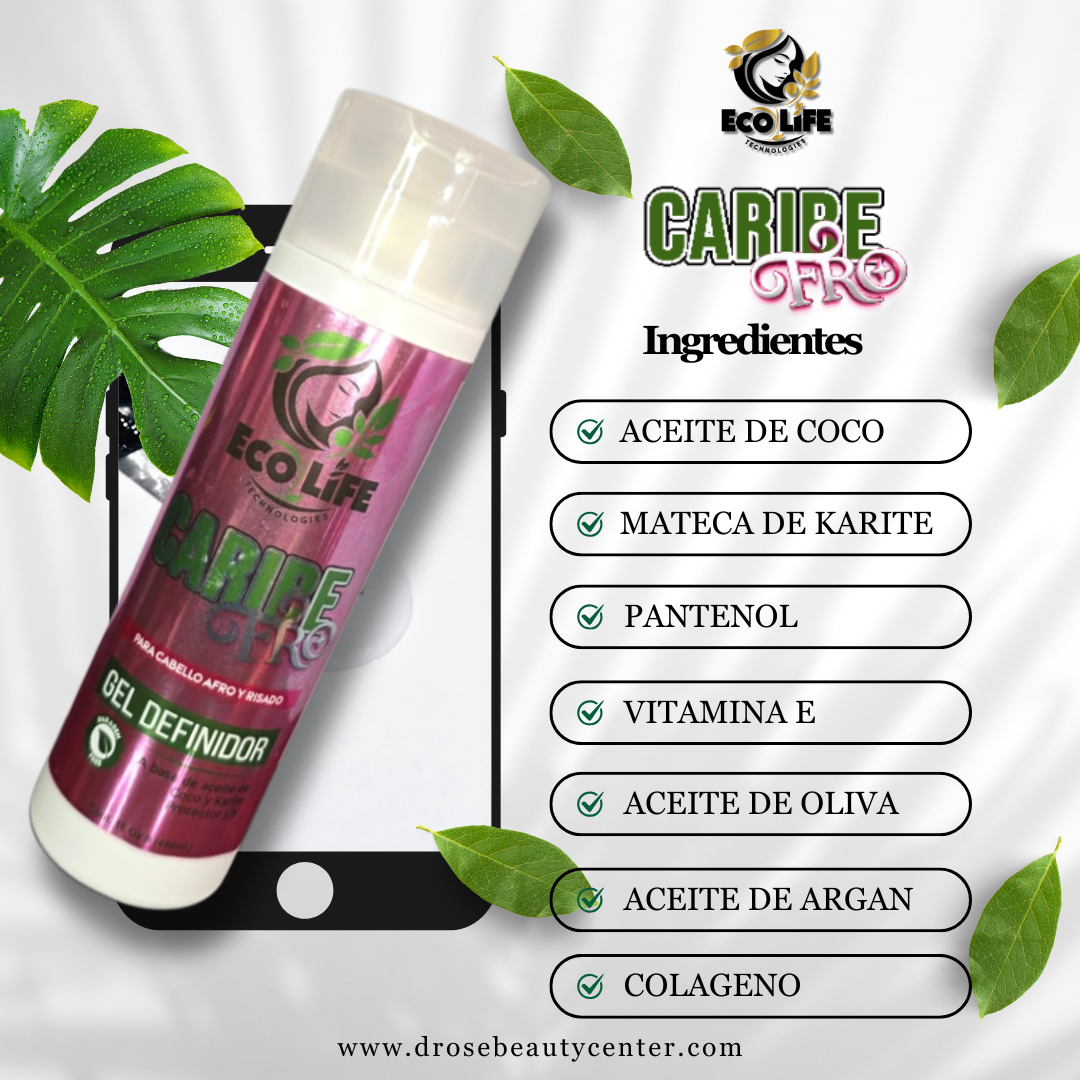 🌴 ECOLIFE TECHNOLOGIES – CARIBE FRO GEL DEFINIDOR 8oz (ETCFG8)